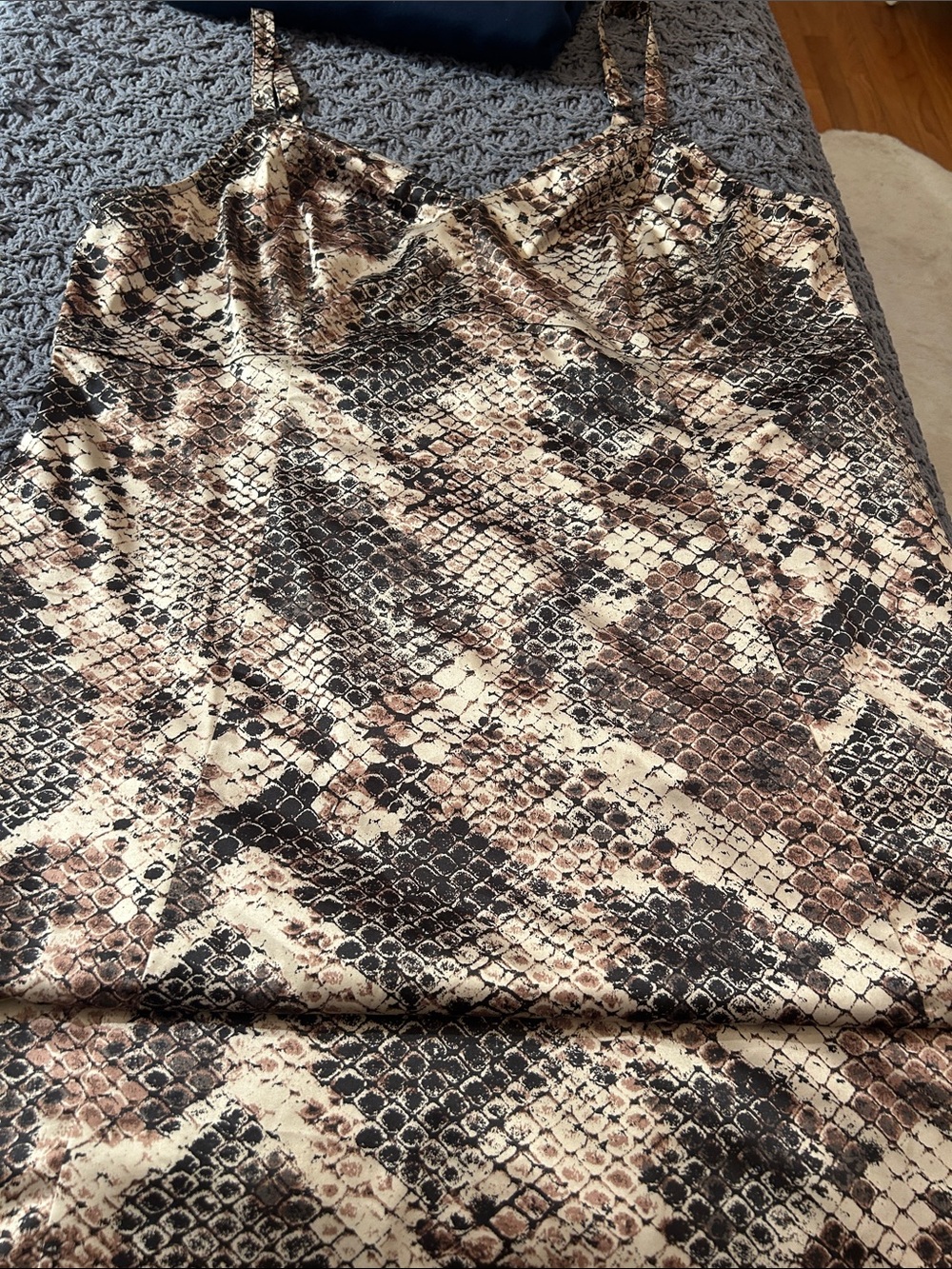 Torrid Beige and Black Snake-Print Tank Dress